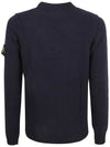 Logo Patch Crew Neck Wool Knit Top Navy - STONE ISLAND - BALAAN 4