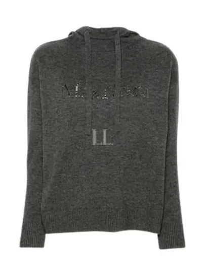 Logo Hooded Wool Knit Top Grey - S MAX MARA - BALAAN 2