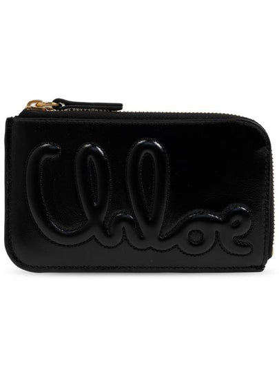 C Shiny Leather Small Card Wallet Black - CHLOE - BALAAN 2