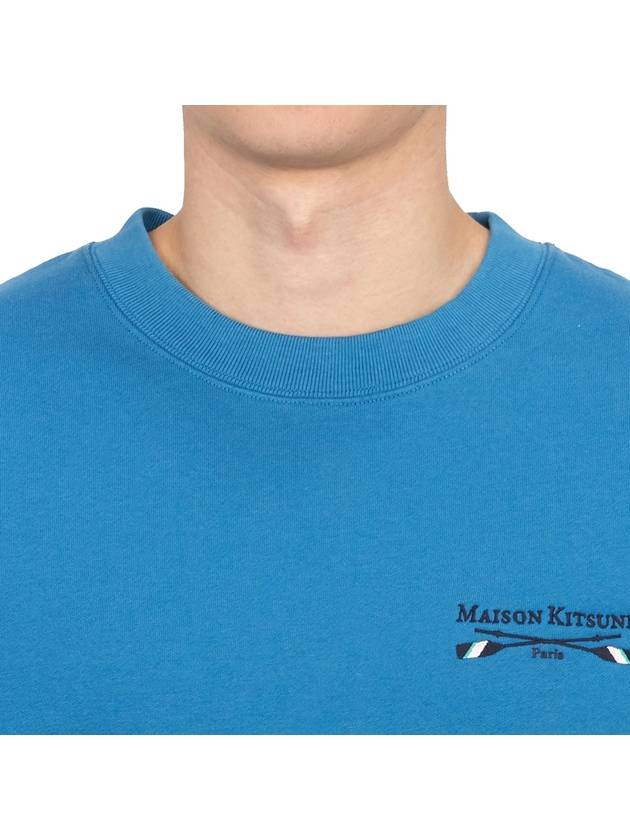 Oars Regular Crew Sweatshirt Sapphire - MAISON KITSUNE - BALAAN 7