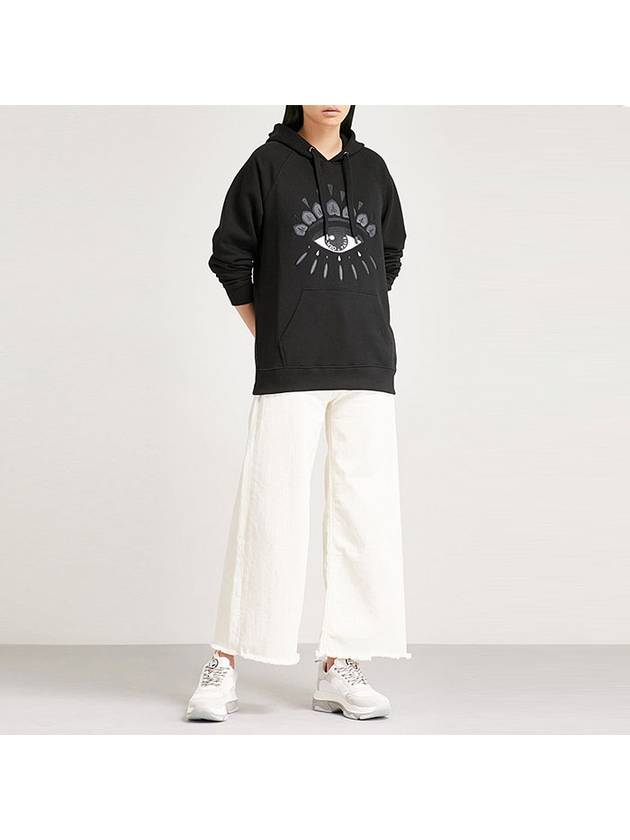 Women's Eye Hoodie Black - KENZO - BALAAN 5