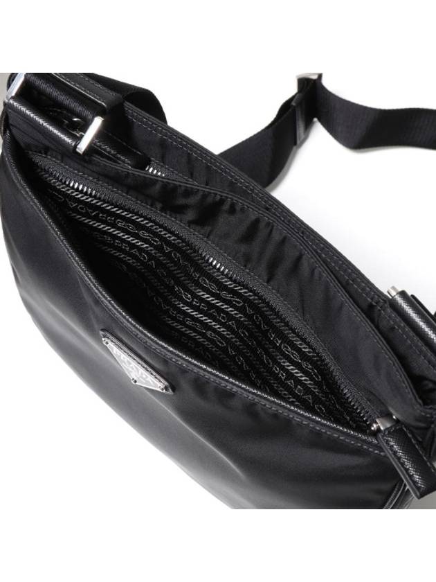 Triangle Logo Re-nylon Saffiano Leather Cross Bag Black - PRADA - BALAAN 7