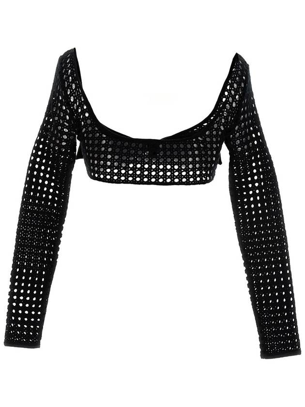 Giambattista Valli Cropped Macramé Bow Top - GIAMBATTISTA VALLI - BALAAN 2