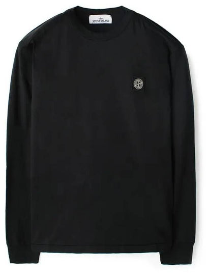 Chest Patch Long Sleeve T-Shirt Black - STONE ISLAND - BALAAN 2