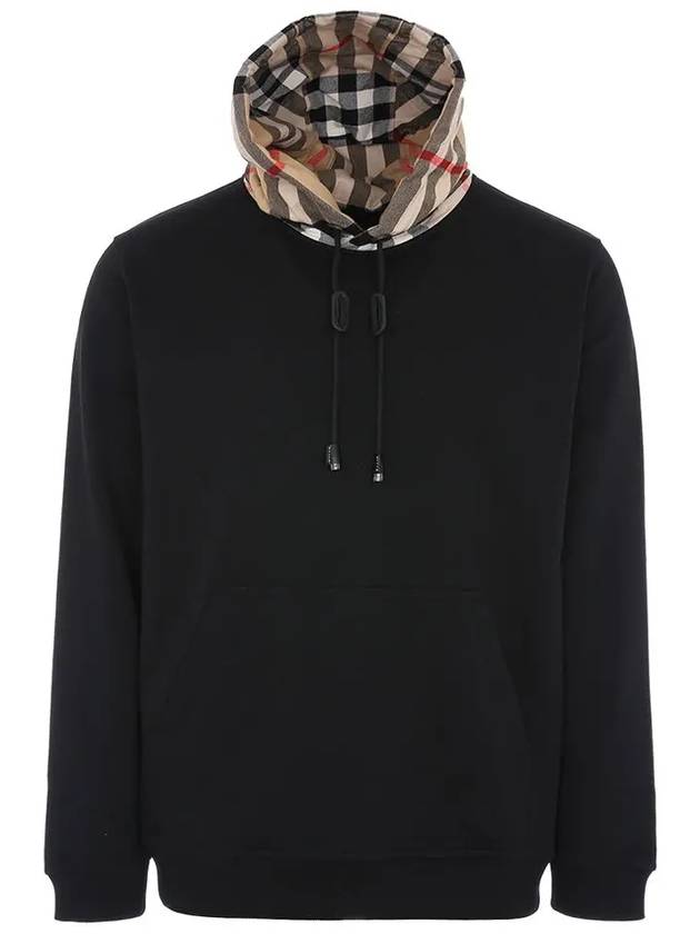 Check Hood Cotton Hoodie Black - BURBERRY - BALAAN 2