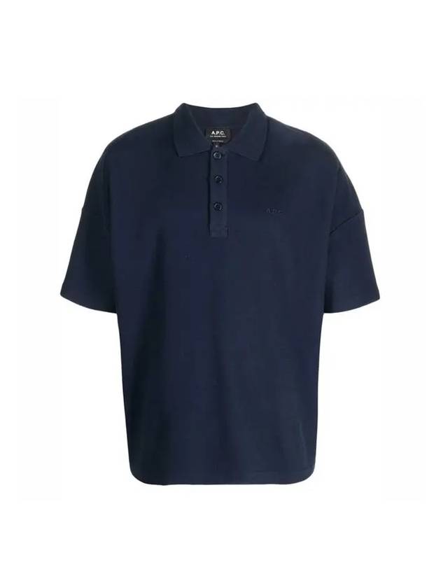 Embroidered Logo PK Shirt Navy - A.P.C. - BALAAN.