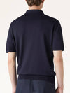 Ryome Silk Linen Polo Shirt Navy - LORO PIANA - BALAAN 3