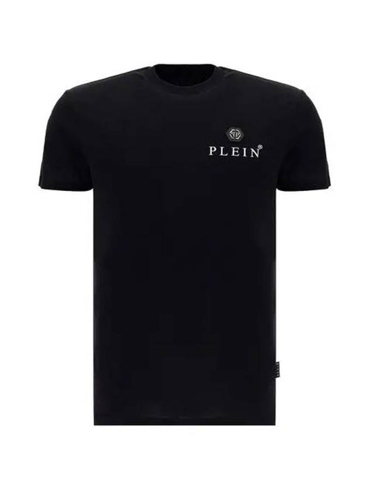 PP Metal Logo Short Sleeve TShirt Black Men's MTK5119 PJY002 N02 - PHILIPP PLEIN - BALAAN 1