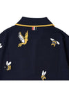 Men's Bird Bee Half Drop 4 Bar Merino Cotton Short Sleeve Polo Shirt Navy - THOM BROWNE - BALAAN 9