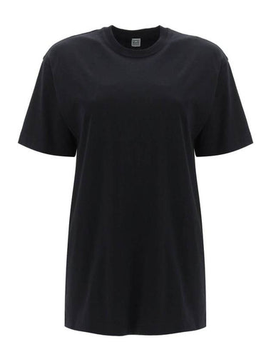 Organic Cotton Short Sleeve T-Shirt Black - TOTEME - BALAAN 1