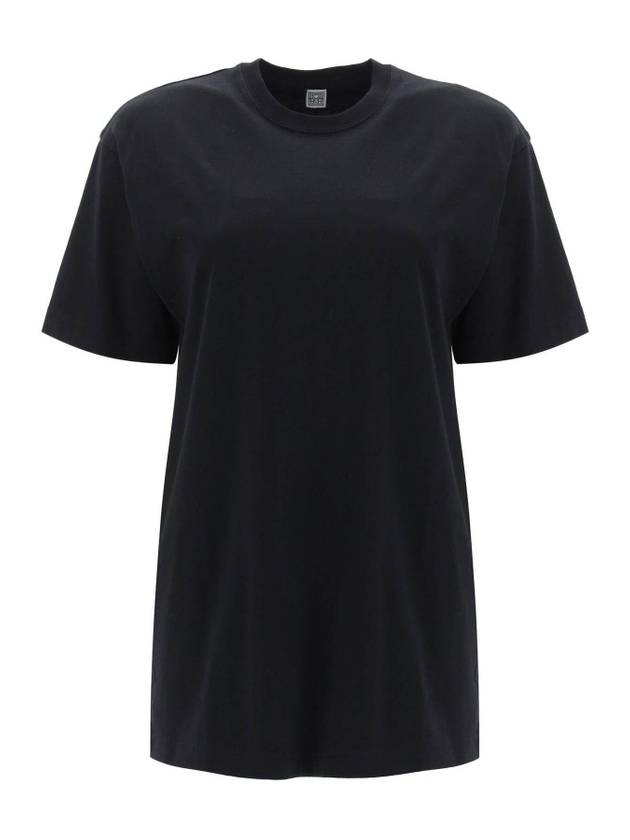 Organic Cotton Short Sleeve T-Shirt Black - TOTEME - BALAAN 1