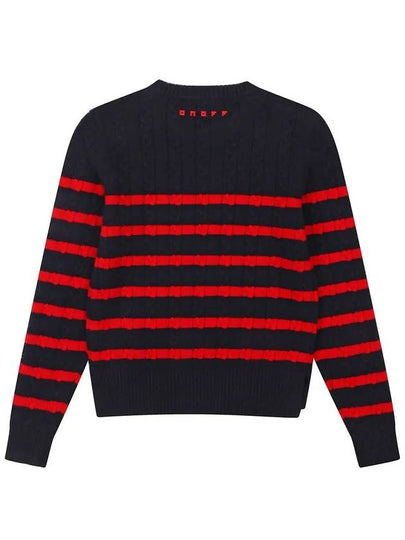 Striped Cashmere SweaterOF2402LBNAVY - ONOFF - BALAAN 2