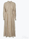 Striped Linen Long Dress White - MAX MARA - BALAAN 2