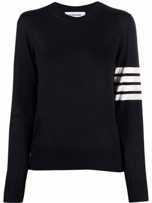 4-Bar Merino Jumper Wool Knit Top Navy - THOM BROWNE - BALAAN 2