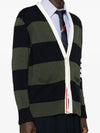 Pattern Intarsia Stripe Cardigan Dark Green - THOM BROWNE - BALAAN 3