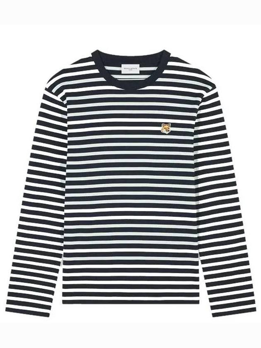 Fox Head Patch Regular Marin Long Sleeve T Shirt Navy Stripes - MAISON KITSUNE - BALAAN 2