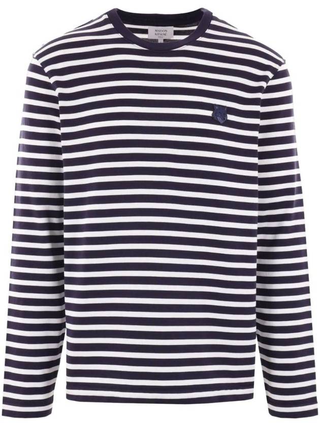 Maison Kitsune Logo Patch Striped Sweater NM00106KJ0044 - MAISON KITSUNE - BALAAN 1