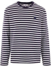 Maison Kitsune Logo Patch Striped Sweater NM00106KJ0044 - MAISON KITSUNE - BALAAN 1