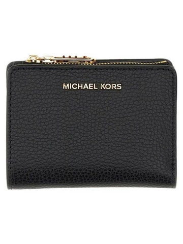 Logo Zipper Half Wallet Black - MICHAEL KORS - BALAAN 1