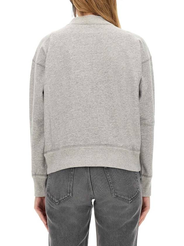 Moby Logo Print Sweatshirt Grey - ISABEL MARANT ETOILE - BALAAN 4