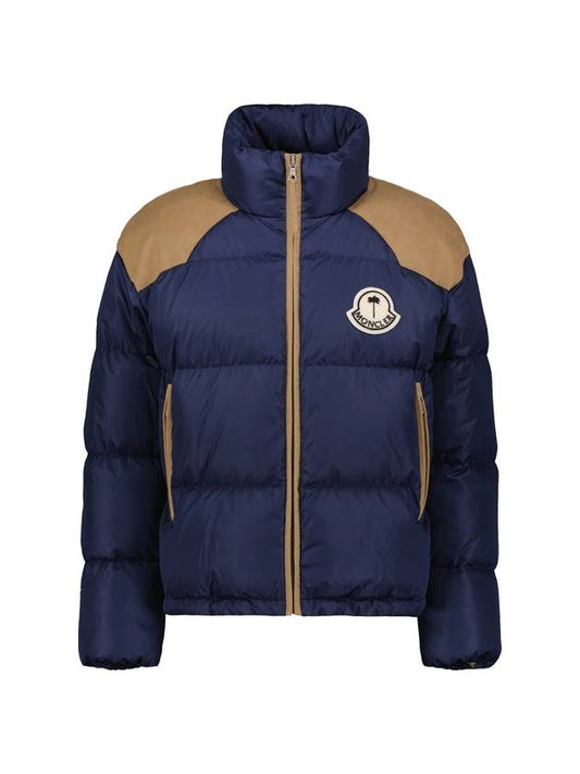 Genius x Palm Angels Keslsey Quilted Short Padded Jacket Night Blue - MONCLER - BALAAN 1