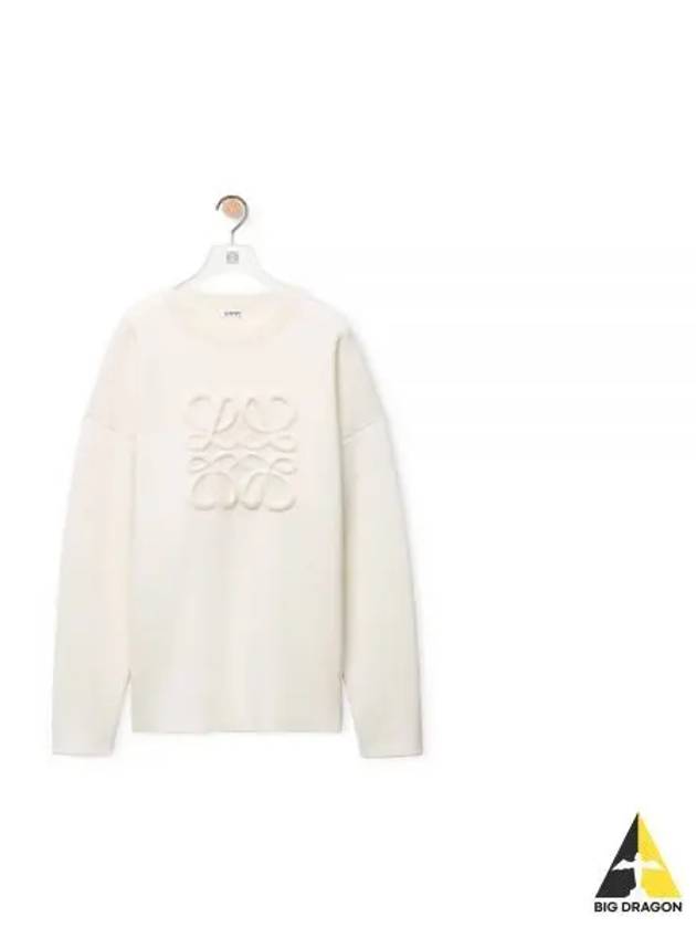 Debossed Anagram Wool Knit Top White - LOEWE - BALAAN 2