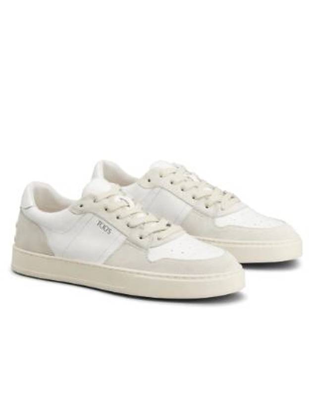 Suede Leather Low Top Sneakers White - TOD'S - BALAAN 4