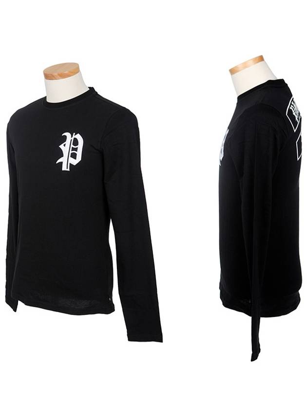 Simple Cotton Long Sleeve T-shirt Black - PHILIPP PLEIN - BALAAN 3