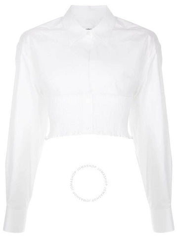 Alexander Wang Compact Cotton Layered Smocked Shirt, Size Large - ALEXANDER WANG - BALAAN 1