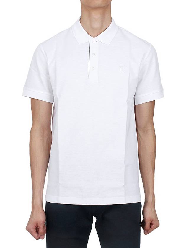 Eddie Cotton Polo Shirt White - BURBERRY - BALAAN 3