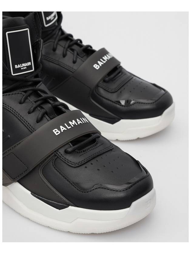 Logo B-Ball Leather High Top Sneakers Black - BALMAIN - BALAAN 6