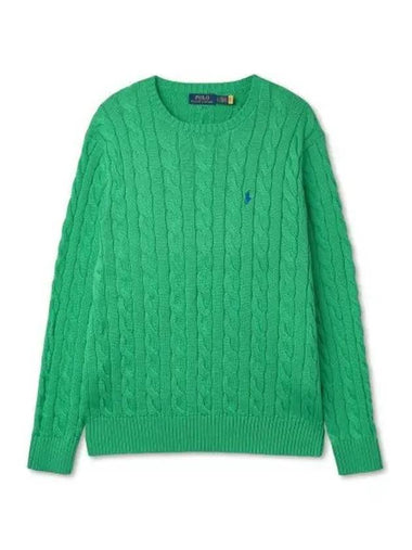 Cable knit cotton sweater green - POLO RALPH LAUREN - BALAAN 1