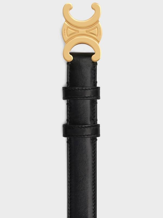 Triomphe Taurillon Medium Leather Belt Black - CELINE - BALAAN 3