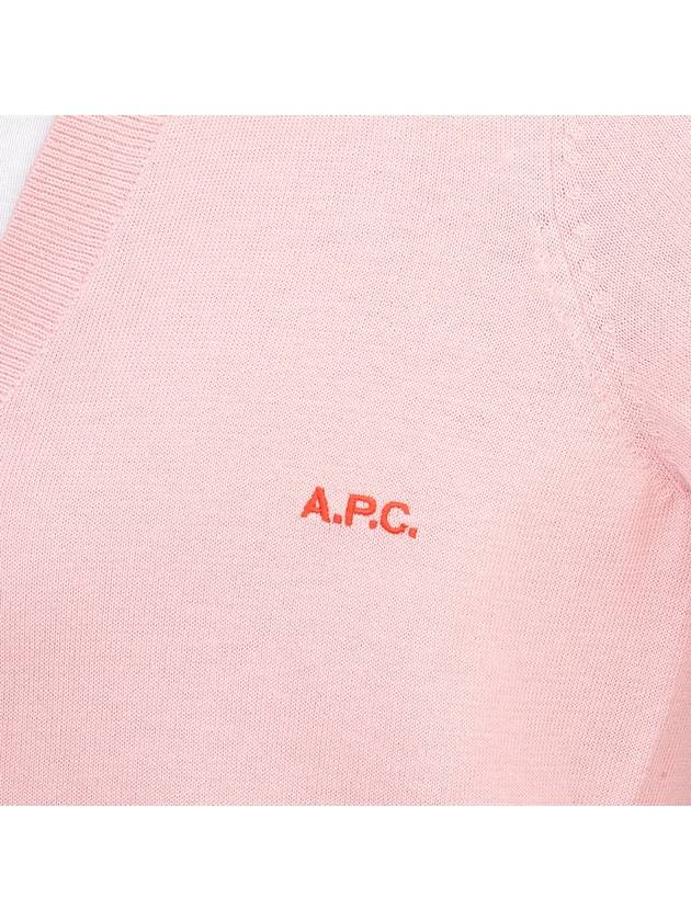 Bella Logo Embroidery Cardigan Pink - A.P.C. - BALAAN 7