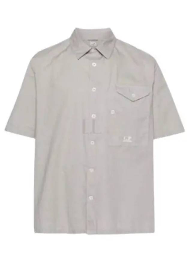 Cotton Popeline Short Sleeve Shirt Grey - CP COMPANY - BALAAN 2