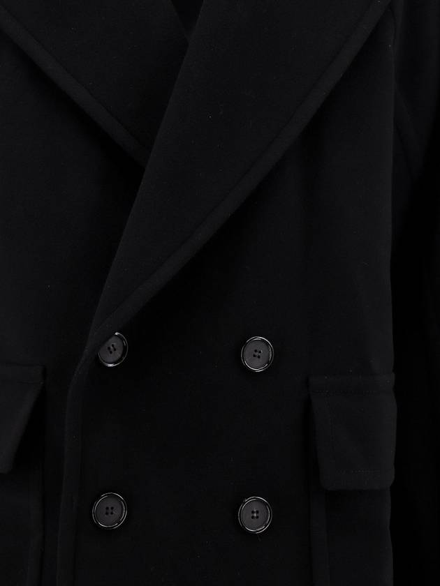 Black Wool Blend Coat 754885QVV711000 B0560955394 - ALEXANDER MCQUEEN - BALAAN 4