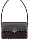 Rockstud Leather Shoulder Bag Black - VALENTINO - BALAAN 2