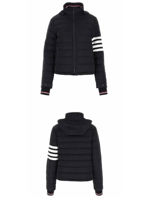 Women's 4 Bar Funnel Down Feel Jumper Jacket Navy - THOM BROWNE - BALAAN 5