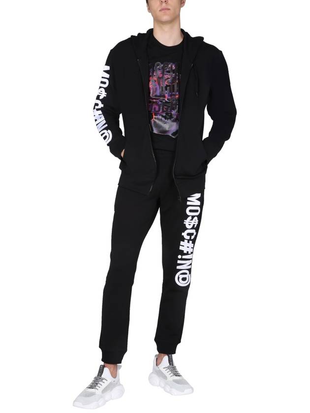 Banding Cotton Jogger Track Pants Black - MOSCHINO - BALAAN 3