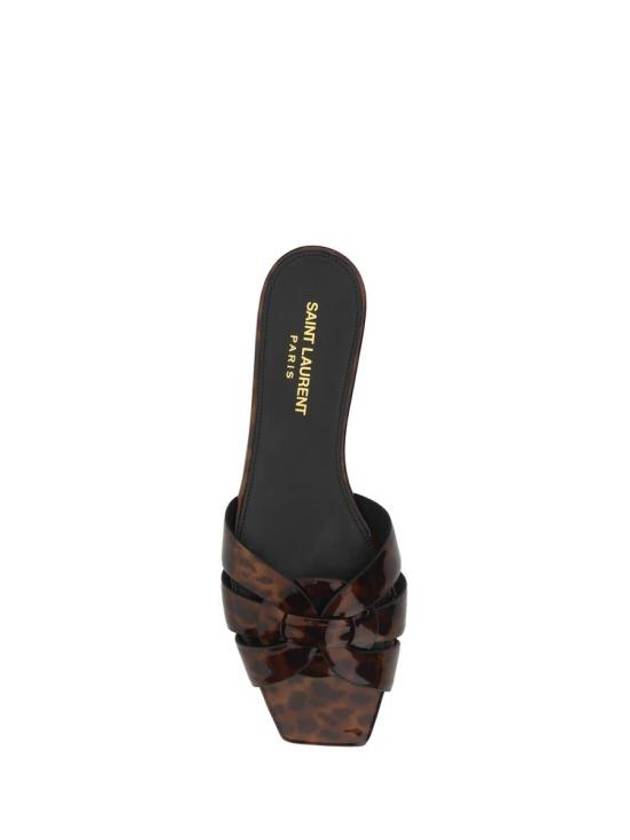 Tribute Tortoiseshell Patent Leather Mules Havana - SAINT LAURENT - BALAAN 5