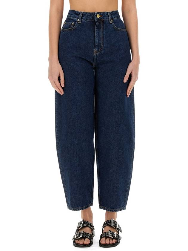 Organic Cotton Balloon Jeans Dark Blue - GANNI - BALAAN 2