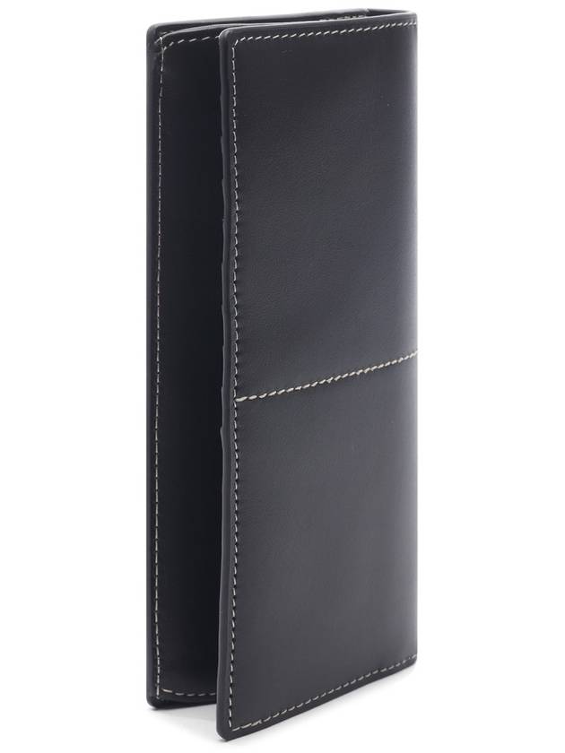 Men's Vertical Stitch Leather Long Wallet Black - TOD'S - BALAAN 4