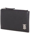 TB logo zipper calfskin card wallet black - BURBERRY - BALAAN.