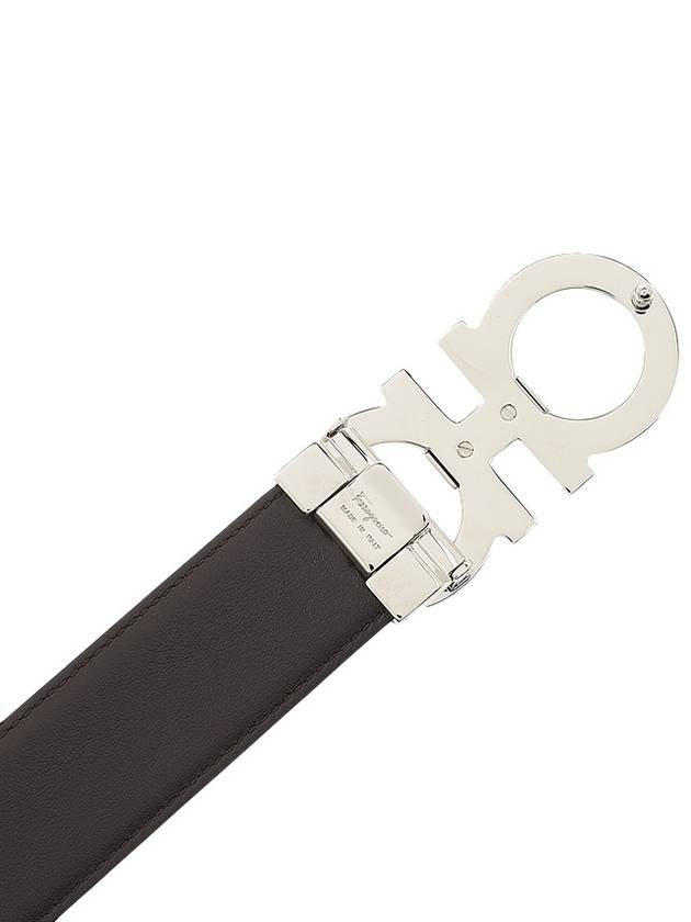 Reversible Gancini Leather Belt Black - SALVATORE FERRAGAMO - BALAAN 8