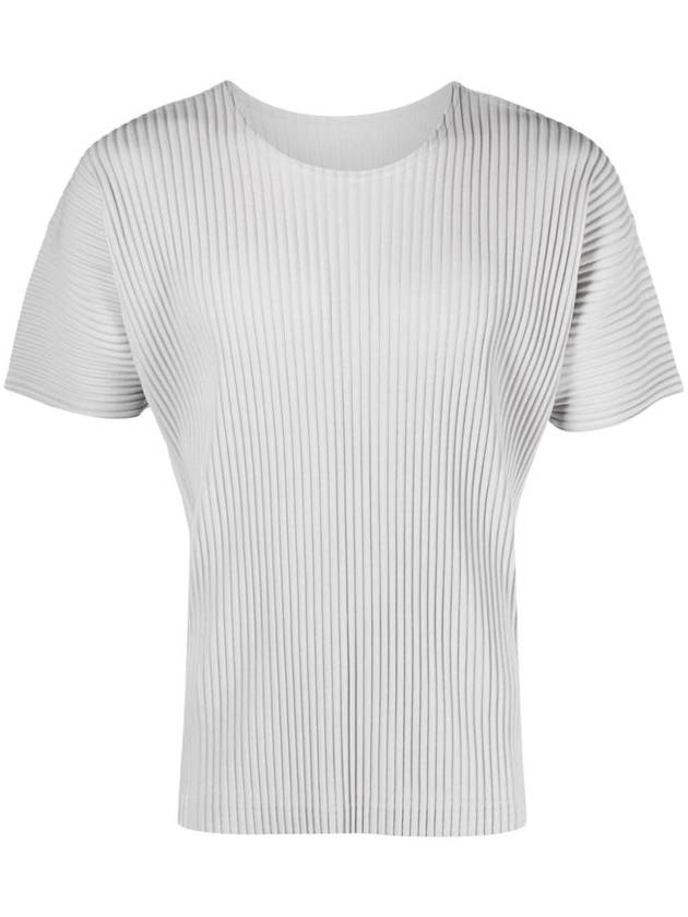 Pleated Short Slevee T-Shirt Grey - ISSEY MIYAKE - BALAAN 1