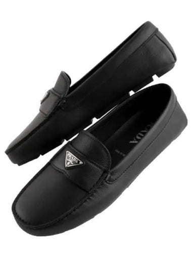 leather triangle logo loafers - PRADA - BALAAN 1