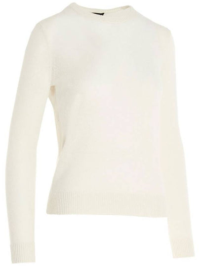 Women's Crew Neck Cashmere Knit Top White - THEORY - BALAAN 2