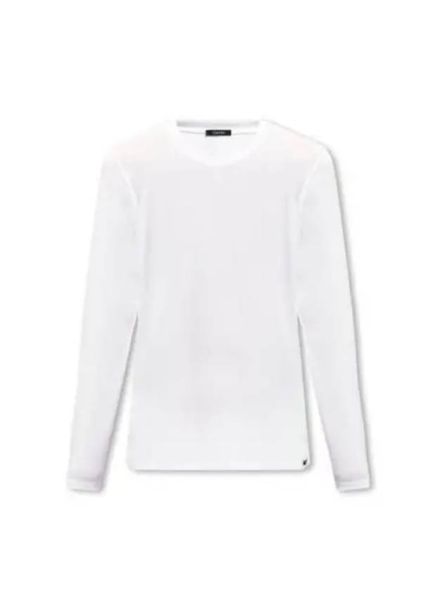 Crew Neck Cotton Modal Long Sleeve T-Shirt White - TOM FORD - BALAAN 2