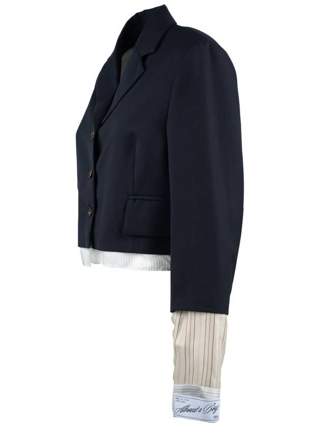 Erika Cavallini Midnight Blue Jacket In Cool Wool - ERIKA CAVALLINI - BALAAN 3