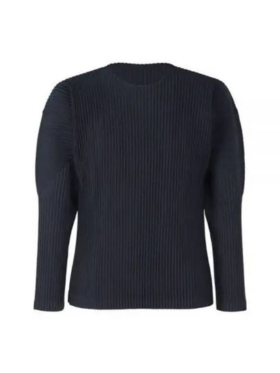 Pleated Basic Long Sleeve T-Shirt Navy - ISSEY MIYAKE - BALAAN 2